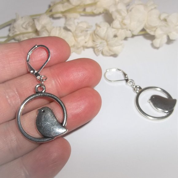 Earring, Bird Earring, Silver Bird Earring, Bird Jewelry, Earring Set, NWT D057 - Picture 7 of 9